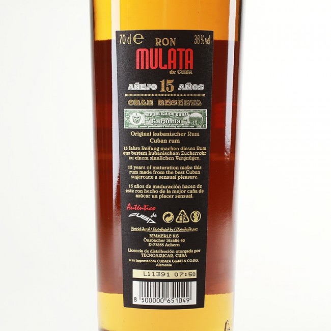 de Cuba Ron 15 Rum im Mulata Jahre online Noblego.de Shop